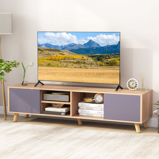 Living Room TV Stand with Open Display and Cabinets for TVs up to 65 Inches