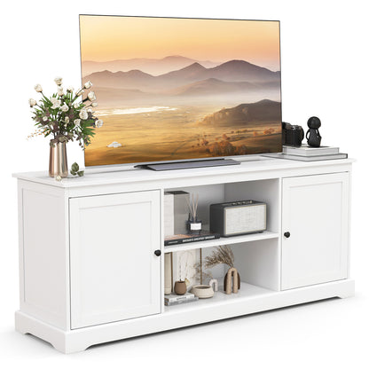 Contemporary TV Stand with Adjustable Storage and Dual Cabinets for 65 Inch TVs