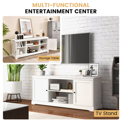 Contemporary TV Stand with Adjustable Storage and Dual Cabinets for 65 Inch TVs