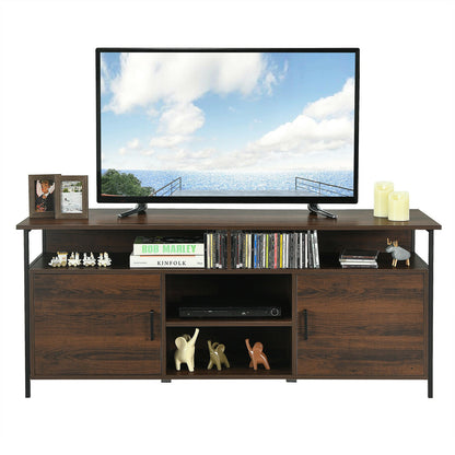 Mid-Century 58 Inch TV Console with Cabinets and Adjustable Storage for TVs up to 65 Inch