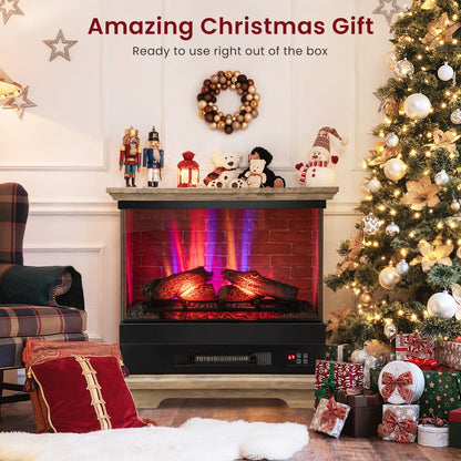 27 Inch Freestanding Electric Fireplace with Remote Control