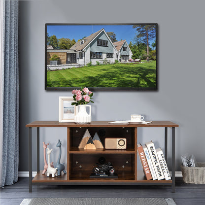 Retro Style TV Stand for TVs up to 50 Inch with Adjustable Shelf and Media Storage