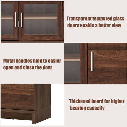 Modern Media Console with Adjustable Shelves for TVs up to 70 Inches – Walnut
