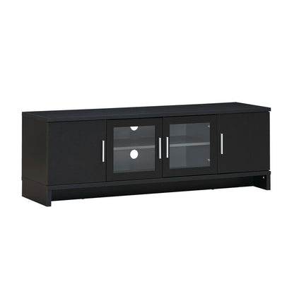 Modern Media Console with Adjustable Shelves for TVs up to 70 Inches – Black