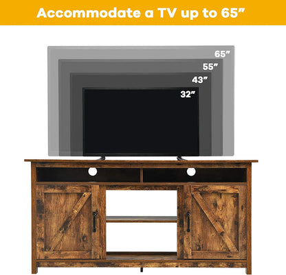 60" Industrial TV Stand with Shelves and Storage Cabinet for TVs up to 65 Inches