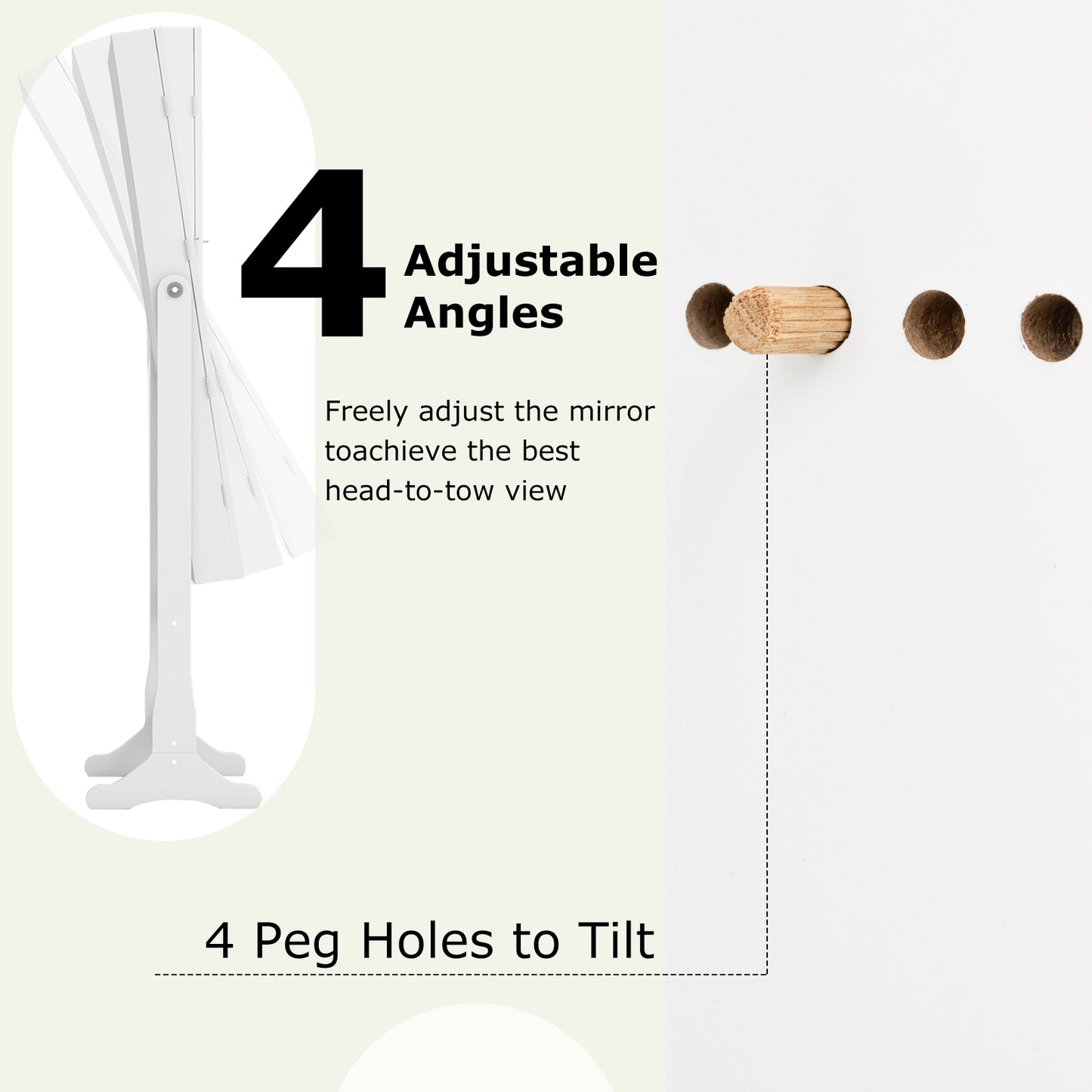 Freestanding Jewelry Armoire with Full-Length Mirror, LED Lighting, Lockable Storage and Adjustable Tilt – White