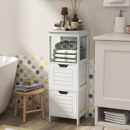 Elegant Wooden Bathroom Floor Cabinet with Multifunctional Storage & Organizer