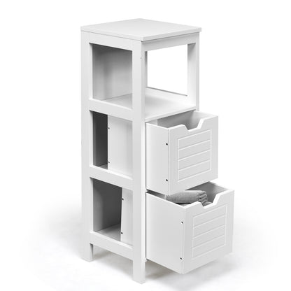Elegant Wooden Bathroom Floor Cabinet with Multifunctional Storage & Organizer