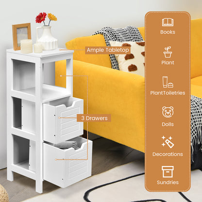 Elegant Wooden Bathroom Floor Cabinet with Multifunctional Storage & Organizer