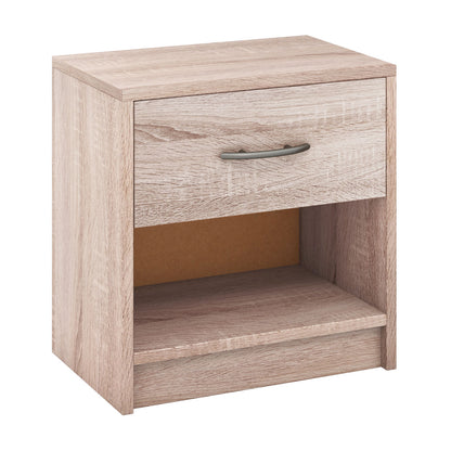 Nightstand with Drawer and Open Shelf for Bedroom or Living Room - Natural