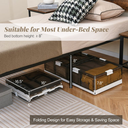 2 Pack Stackable Rolling Storage Bins with Lids