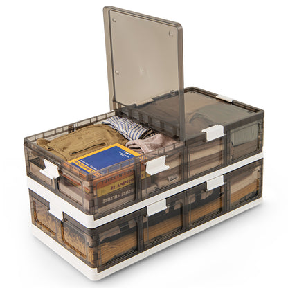 2 Pack Stackable Rolling Storage Bins with Lids