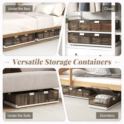 2 Pack Stackable Rolling Storage Bins with Lids