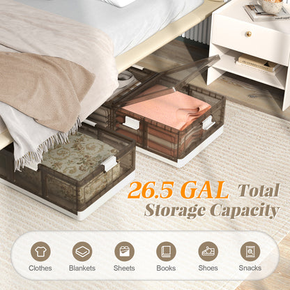 2 Pack Stackable Rolling Storage Bins with Lids