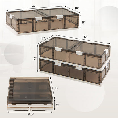 2 Pack Stackable Rolling Storage Bins with Lids