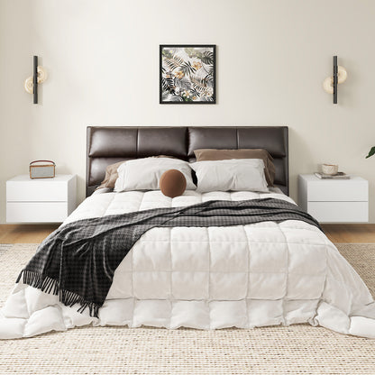 Wall Mounted Nightstand with 2 Drawers and Storage Shelf in White