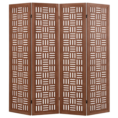 4-Panel Solid Wood Folding Room Divider Partition Screen for Privacy & Space Separation