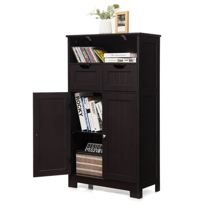 Adjustable Storage Bathroom Side Cabinet with Magnetic Doors