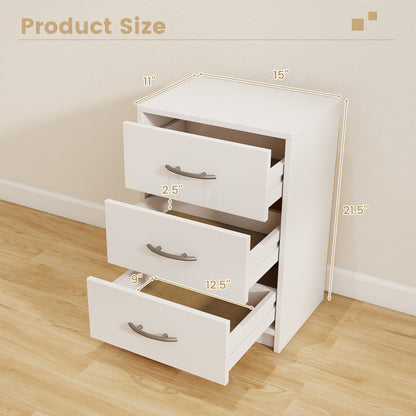 3-Drawer Nightstand with Storage for Bedroom and Living Room