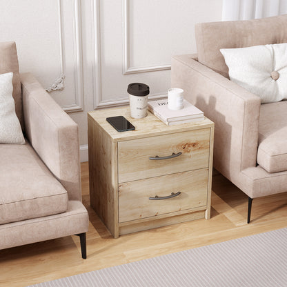 2-Drawer Nightstand with Storage for Bedroom and Living Room - Oak