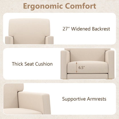 Comfortable Upholstered Rocker Chair with Ergonomic Design in Beige