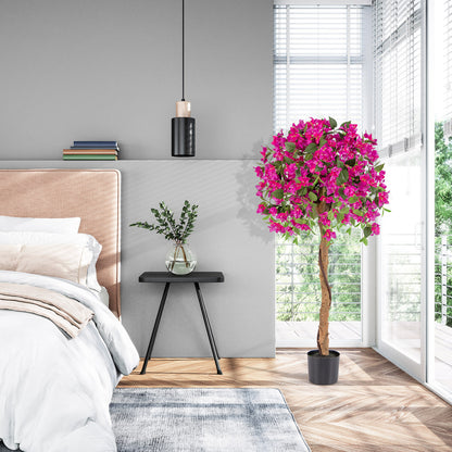 4.5ft Artificial Azalea Tree with Realistic Flowers and Cement Pot – Lifelike Indoor/Outdoor Décor
