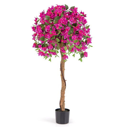 4.5ft Artificial Azalea Tree with Realistic Flowers and Cement Pot – Lifelike Indoor/Outdoor Décor