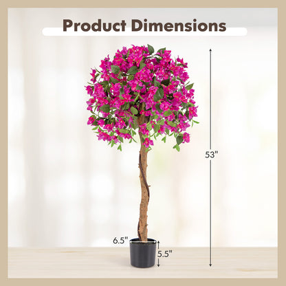 4.5ft Artificial Azalea Tree with Realistic Flowers and Cement Pot – Lifelike Indoor/Outdoor Décor