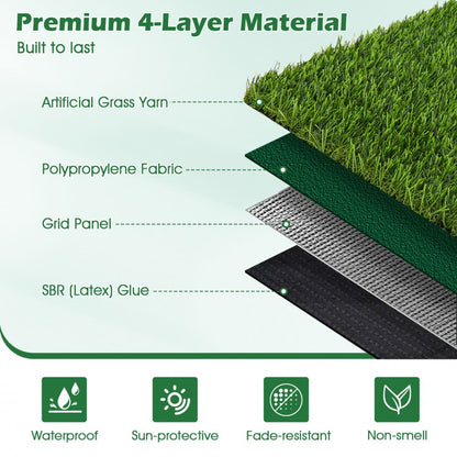 Premium Indoor/Outdoor Artificial Grass Mat with Drainage Holes for Easy Cleaning