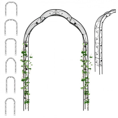 Multipurpose Metal Garden Arch Trellis with 7 Adjustable Forms for Climbing Plants and Decorations