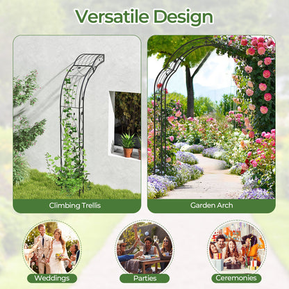 Multipurpose Metal Garden Arch Trellis with 7 Adjustable Forms for Climbing Plants and Decorations