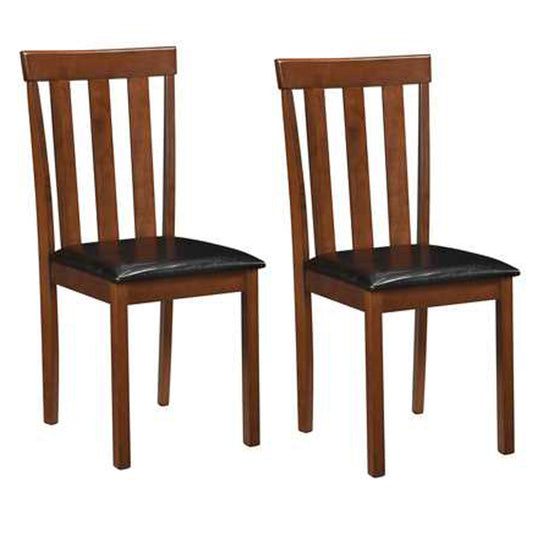 Set of 2 Wooden Dining Chairs with Upholstered Padded Seat and Rubber Wood Frame – Espresso