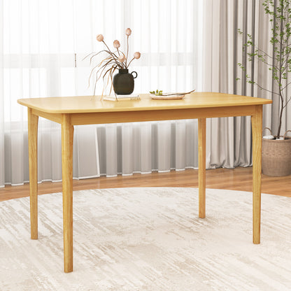Classic 48 Inch Rectangular Dining Table with Solid Wood Legs and Smooth Finish - Natural