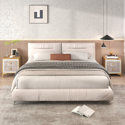 Modern Nightstand with 2 Pull-Out Drawers for Bedroom or Living Room Storage