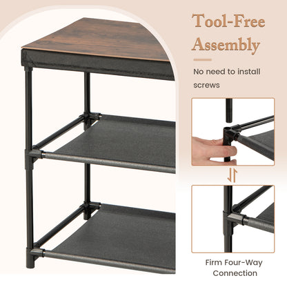 Set of 2 Nightstands with Removable Fabric Drawers and Pull Handles, Compact Storage Tables