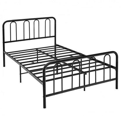 Sturdy Metal Platform Bed Frame with Headboard and Footboard - Full Size