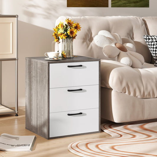 Modern 3-Drawer Dresser Nightstand with Storage and Smooth Slide-Out Drawers