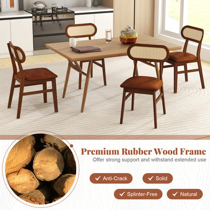 Set of 2 Mid Century Modern Wooden Dining Chairs for Indoor Use – Coffee Finish