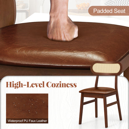 Set of 2 Mid Century Modern Wooden Dining Chairs for Indoor Use – Coffee Finish