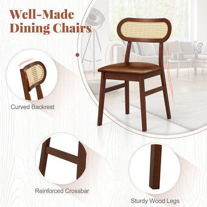 Set of 2 Mid Century Modern Wooden Dining Chairs for Indoor Use – Coffee Finish