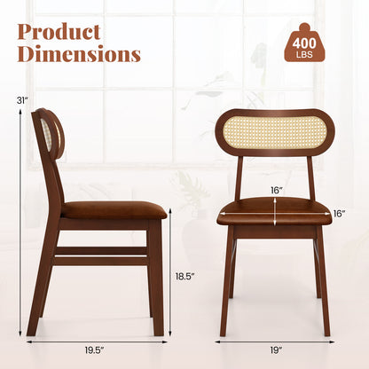 Set of 2 Mid Century Modern Wooden Dining Chairs for Indoor Use – Coffee Finish