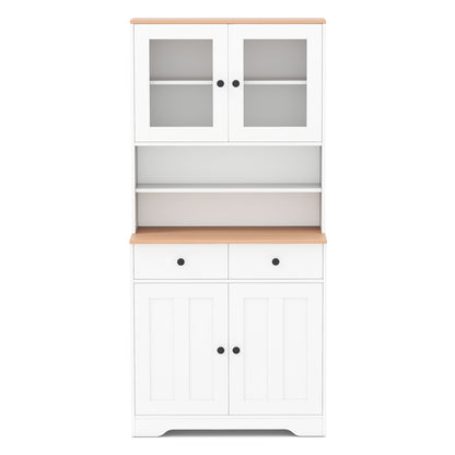 Kitchen Pantry Cabinet with Adjustable Shelves and Spacious Storage - White