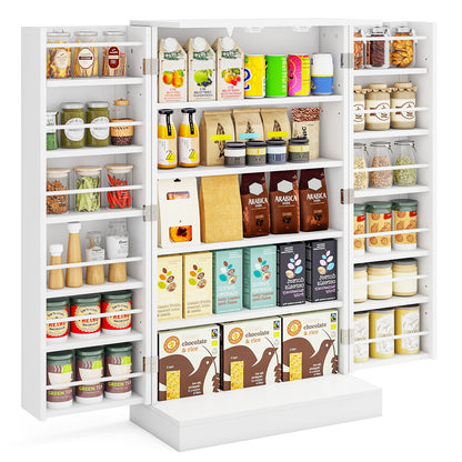 41 Inch Kitchen Pantry Cabinet with Adjustable Shelves and Double Doors for Organized Storage