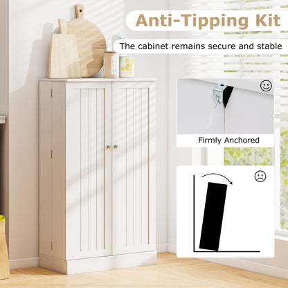 41 Inch Kitchen Pantry Cabinet with Adjustable Shelves and Double Doors for Organized Storage
