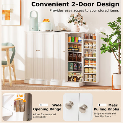 41 Inch Kitchen Pantry Cabinet with Adjustable Shelves and Double Doors for Organized Storage
