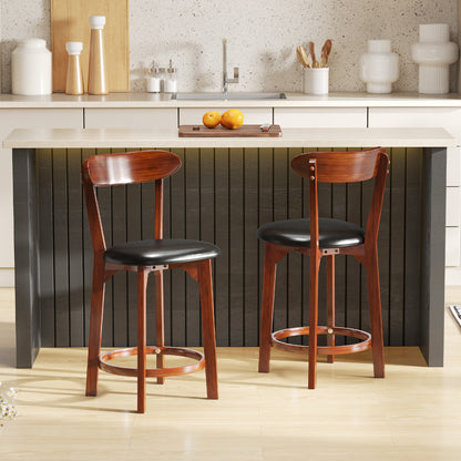 Modern Upholstered Armless Kitchen Island Dining Chairs with Cushioned Seat Set of 2 - 23.5 Inch Height