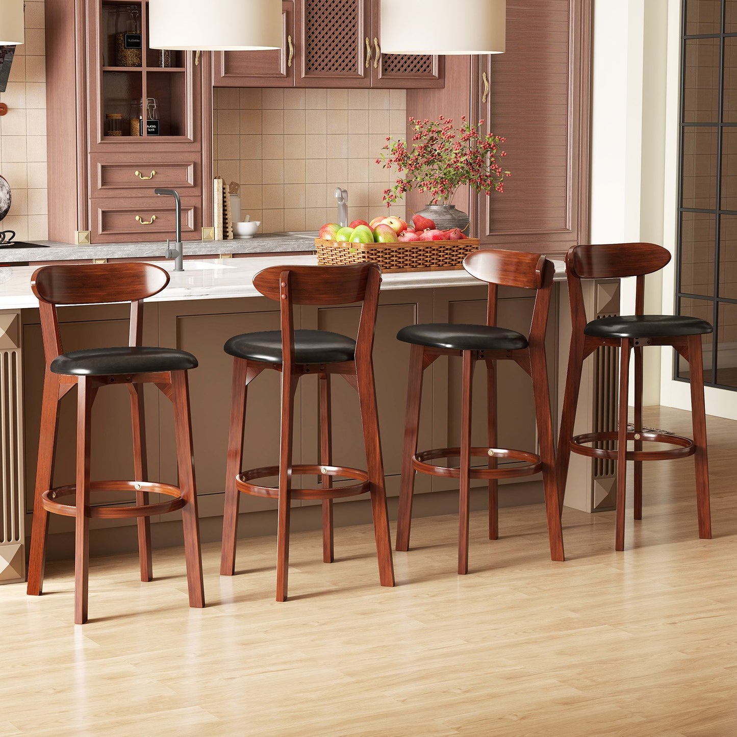 Modern Upholstered Armless Kitchen Island Dining Chairs with Cushioned Seat Set of 2 - 30.5 Inch Height