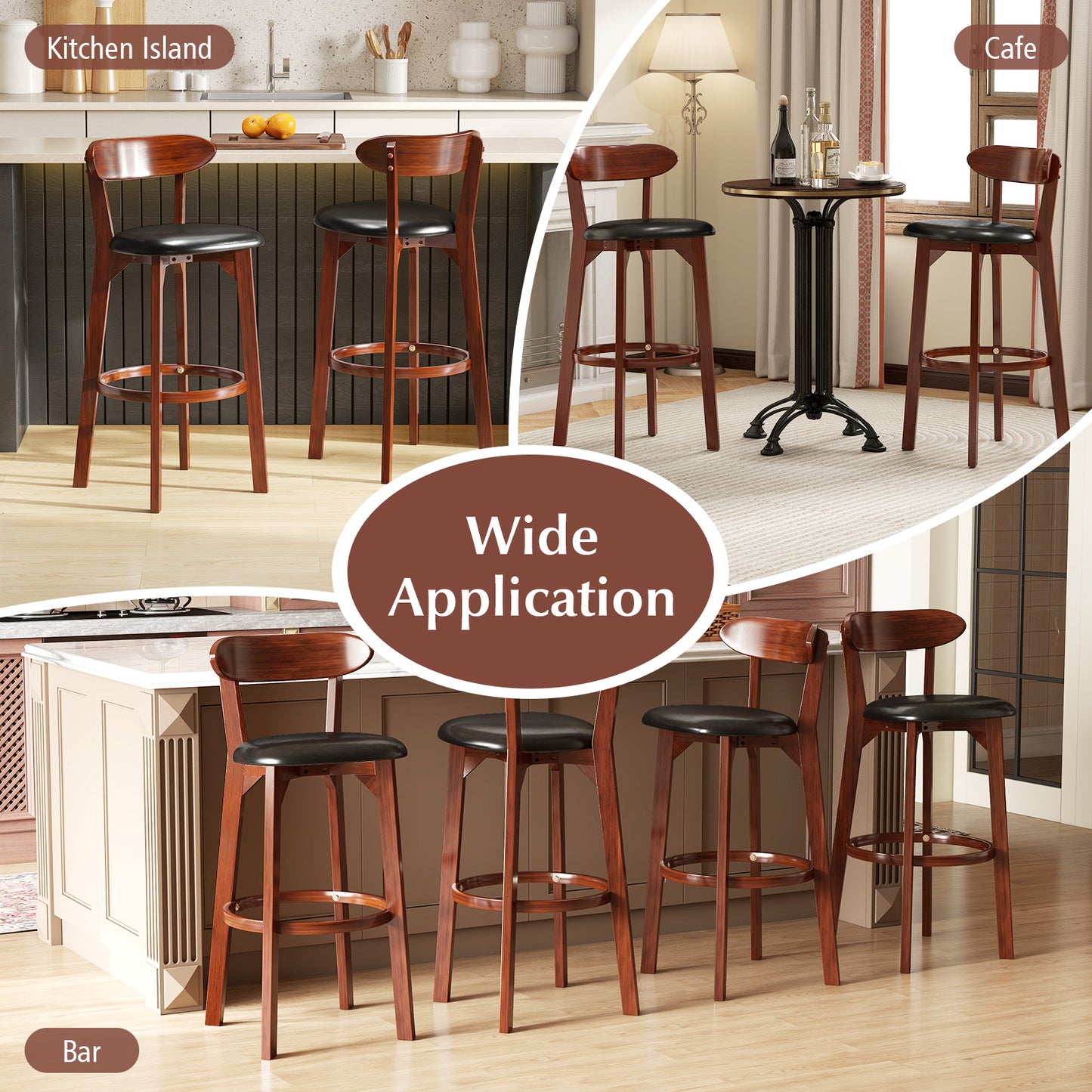 Modern Upholstered Armless Kitchen Island Dining Chairs with Cushioned Seat Set of 2 - 30.5 Inch Height