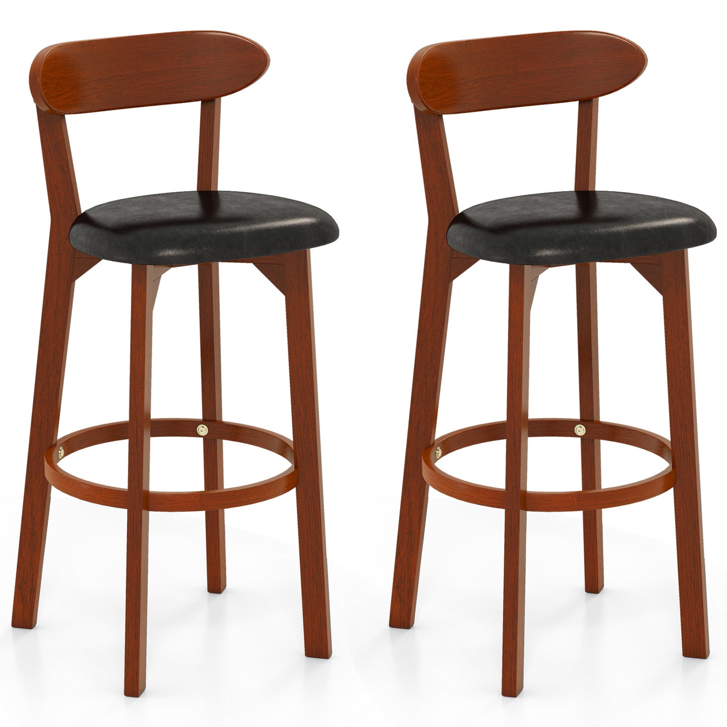Modern Upholstered Armless Kitchen Island Dining Chairs with Cushioned Seat Set of 2 - 30.5 Inch Height