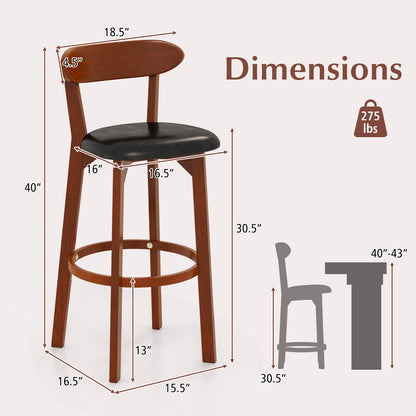 Modern Upholstered Armless Kitchen Island Dining Chairs with Cushioned Seat Set of 2 - 30.5 Inch Height